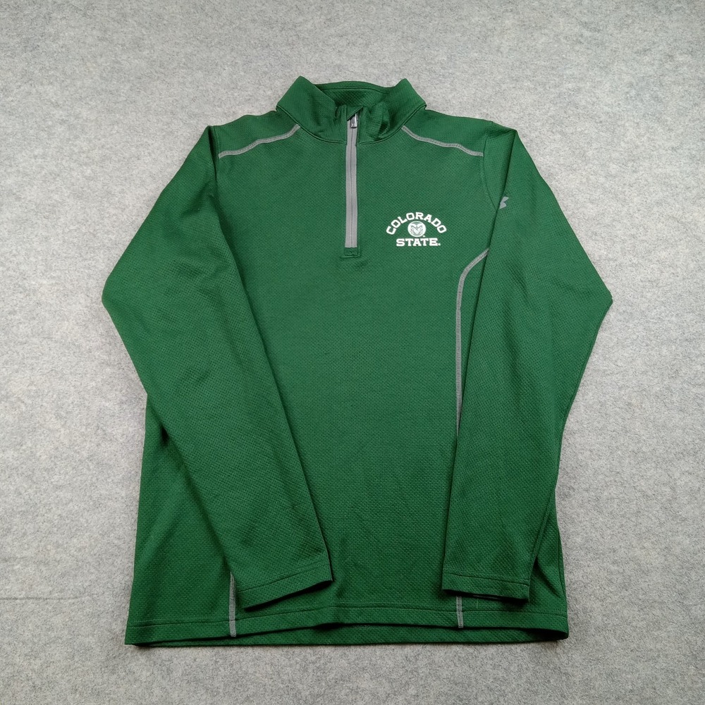 Colorado State Rams Shirt Mens Small Green NCAA Football‎ Under Armour 1/4 Zip